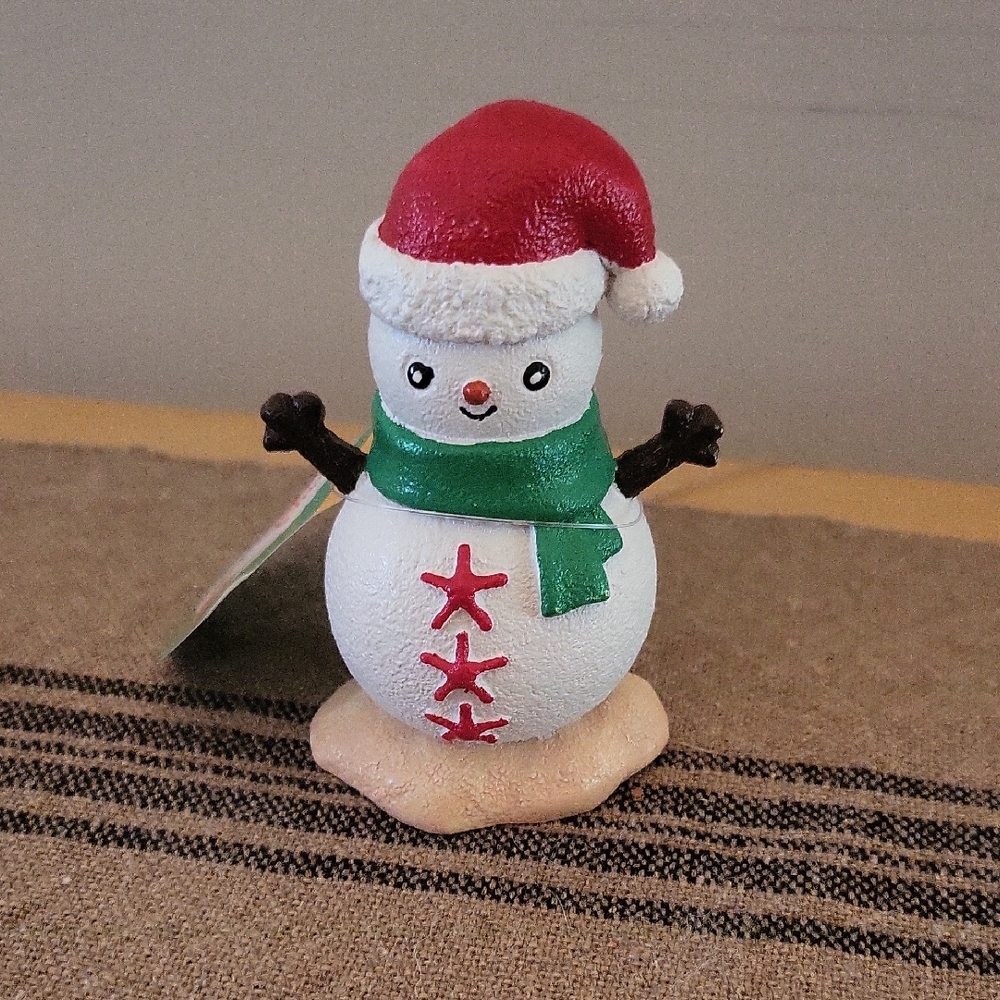 Festive Snowman Aquarium Ornament - Red, Green, White